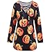 Produktbild Halloween Kostüm Damen,Innerternet Bluse Pullover Damen Casual Lose Kürbis Teufel Druck Rundhals Sweatshirt Lange Ärmel Oberteile Tops Tunika Halloween Party Langarm Shirtkleider Hemd