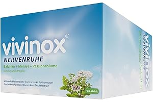 vivinox Nervenruhe Beruhigungsdragees: Pflanzliches Beruhigungsmittel mit Baldrian für Unruhezustände und nervös bedingte Einschlafstörungen, 100 Stk.