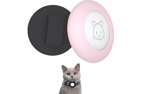 Airtag 2022 Lot de 2 Colliers de Protection étanches pour Chat Compatible avec Apple Airtag - pour Collier d'animaux de Compagnie de Moins de 1 cm (Noir&Rose)