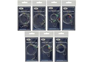 NGT 7 Sea Fishing Rigs Flapper Pulley Rig Double & Single Hook Clipped .