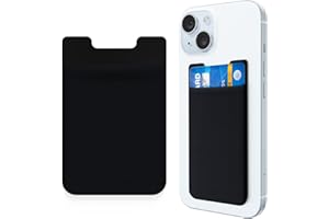 inaepeak 2 Stück Kartenhalter für Handy mit 3M Selbstklebend, Kartenhalter Stick On Wallet Sleeve, RFID Card ID Credit Card ATM Card Holder for Smart Phones, Black, Schwarz, 2er-Pack, Modern