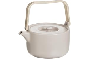 Secret de Gourmet - Teiera Nature Rosa in ceramica con manico in bambù capacità 80 cl