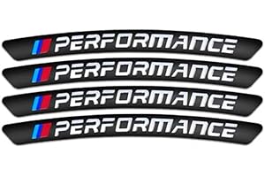 WEGLOK BMVV adesivi per mozzi ruota, 1 set di 4, PERFORMANCE Nero, Decorazione Auto Personalizzata, Facile Applicazione, Rimovibili e Resistente, per Tutte le Serie BMVV, 1/2/3/4/5/6/7/X/M