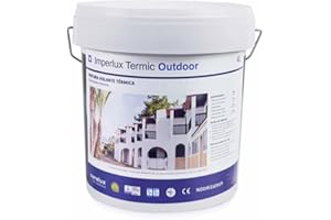 ARELUX Pintura aislante térmica exterior 4 Litros | Pintura al agua para fachadas aislante térmica | Pintura antihumedad para exteriores | Pintura blanca antihumedad y antimoho | Imperlux Termic Outdoor 4L
