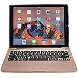 iPad Pro 12.9 keyboard case, [NEW] COOPER KAI SKEL A1 Backlit Aluminum Bluetooth Wireless Keyboard Macbook Clamshell Case Cover with Rechargeable Battery Power Bank for Apple iPad Pro 12.9" Rose Gold
