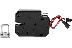 AUNMAS Yosooo DC 12V Electromagnetic Lock, Electric Magnetic Door Lock File Cabinet Courier Drawer Lockers Smart Latch Steel Black Lock for Door Access Control System