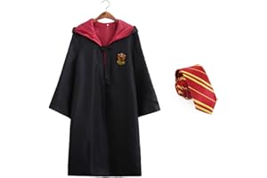 WGVSVLK Magier Robe,slytherin umhang,hufflepuff umhang,gryffindor umhang,harry potter kostüm erwachsene,mit Krawatte,für Costume for Cosplay,Fancy Dress
