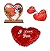 Toyzstation I Love You Heart Red Color Soft Pillow (24*28*10 cm) With Heart Shaped Pen Stand and Pair of 2 Hanging Hearts Gift Combo for Valentine RS.399.00