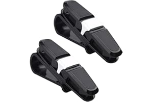 feyiubmen 2Pcs Brillenhalter für Auto Sonnenblende Sonnenbrillenhalter Clip Doppel-Enden Brillenhalter Clip Aufhänger Ticket Card Clip Halter mit 180 Grad drehbar