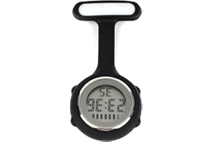 NAYO Pin On Digital Silicone Multi-Function Fob Nurse Watch Night Lights Stopwatch