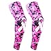Produktbild COOLOMG Arm Sleeves Armwärmer Ärmlinge Kompression Bandage Rutschfest Anti UV Running Radsport für Damen Herren (1 Paar Rosa L)