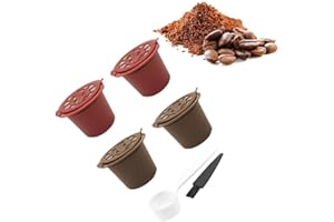 WMOOL 4 filtri riutilizzabili per capsule di caffè per macchina da caffè Nespresso con filtro a pennello 4 cestini Acces Coffee U7U3 Set di cucchiai