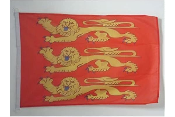 AZ FLAG - Drapeau Haute-Normandie - 45x30 cm - Pavillon Nautique Haut-Normand - France Spécial Bateau Et Extérieur En Maille Bloquée Avec Anneaux Plastiques Intégrés - 30g