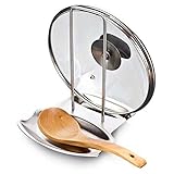 ESPACIO MULTIFUNCIONAL Y AHORRO DE TIEMPO -- Un lado es el resto de la tapa, otro lado es el resto de la cuchara. Cerca de la estufa, para que pueda disminuir el desorden que se hace en busca de un lugar donde descansar la tapa de una olla o una cuchara, cuando prepare las comidas en la cocina.