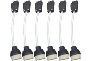 JaneYi (6 Pack) GU10 Lamp Holder Ceramic Base and Terminal Block/Bridge with Cable and Insulation Sleeve - Bulb Socket Connector Adaptor for LED and Halogen