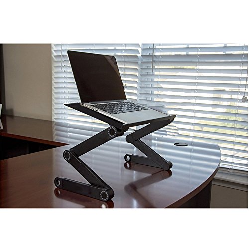 MOERUN Laptop St  nder holderTisch Bett Fr  hst  ck Tablett - Laptoptablett Lese Tisch faltbar mit Luftrillen Ausklappbare Ebenen - Aluminium Notebook