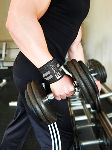 Handgelenkbandage Premium Qualität (2er Set) – Wrist Wraps 45 cm – Profi Bandagen für Fitness, Kraftsport, Bodybuilding & Crossfit Training – Hochwertige Handgelenkstütze- 2 Jahre Gewährleistung - 4