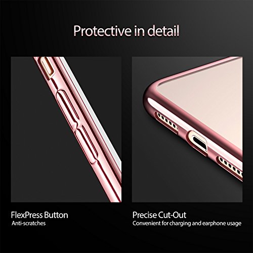 Funda iPhone 8  iPhone 7  ESR Funda Transparente Suave TPU Gel  Ultra Fina   Protecci  n a Bordes y C  mara   Compatible con Carga Inal  mbrica  Enjaca Perfecta para Apple iPhone 7 Nuevo iPhone 8 4 7  2017 -Oro Rosa