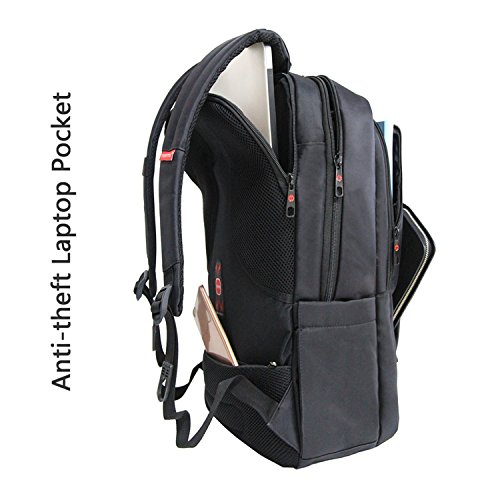 Tigernu Business Laptop Rucksack Daypack f  r Schule Reisen Uni Arbeit Damen Herren 15 6-17 Zoll Schwarz