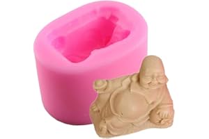 VALINK 3D Chinese Maitreya Buddha Statue Silicone Candle Molds, Soap Candle Mould Making, Chocolate Fondant Baking Mold,Cake Topper Decorating Mould Tool,Art Craft Gypsum Polymer Aromatherapy Clay Mould (A)