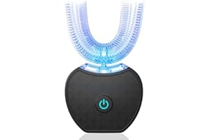 ‎AZARTON Schallzahnbürste SenseProSonicV5 Ultraschall Zahnbürste – 360°-Bürsteneffekt, antibakterielles Mundstück, Wasserfest, für Zahnaufhellung und verbesserte Mundgesundheit, komfortable Anwendung (Schwarz)