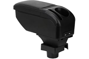 ZENVI Repose-bras Compatible with Citroen C4 Accoudoirs 2004-2009 Console Centrale Accoudoir Bicouche Espace Rangement Peut Etre Utilise Comme Coudiere Pour Conducteur（Style fibre carbone）