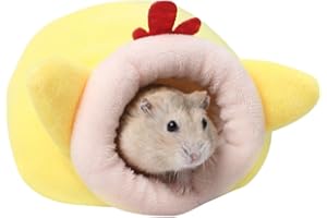TQPUWT Hamster Hamaca Mini Hamster Hamaca, 1 Pieza Cama De Hámster, Nido de Algodón Cálido, Bonito Nido Antideslizante para hámsteres, para hámsters Enanos, Mini rizos y pequeñas Mascotas, Amarillo