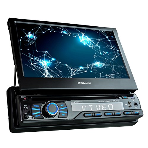 XOMAX XM-DTSBN929 Autoradio / Moniceiver / Naviceiver mit GPS Navigation + Navi Software inkl. Europa Karten (48 Länder) + Bluetooth Freisprechfunktion + 7″/ 18 cm Touchscreen Display in 16:9 HD Auflösung (800 x 480 px) + Codefree DVD / CD Player + 2x USB Anschluss (bis 256 GB) + Micro SD Speicherkarten Slot (bis 128 GB) + MPEG4, MP3, WMA, AVI, DivX etc. + Anschlüsse für Rückfahrkamera & Lenkradfernbedienung + Single DIN (1DIN) Standard Einbaugröße + inkl. Fernbedienung, Einbaurahmen - 7