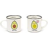 Legami - Espresso For Two, 2 Tazzine da Caffè in Porcellana New Bone China, Capacità 50 ml, Tema Avocado, Lavabili in Lavasto
