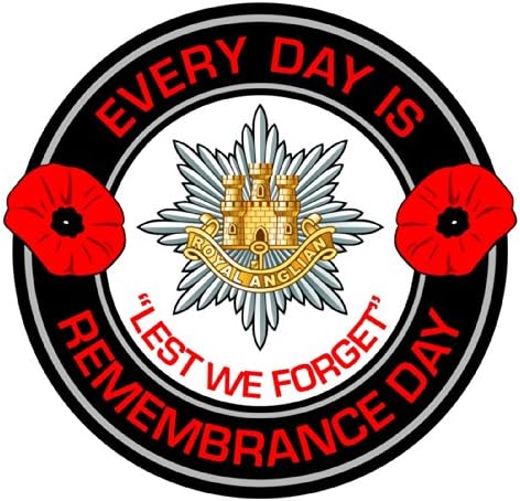 Royal Anglian Regiment Remembrance Day Inside Car Window Clear Cling Sticker