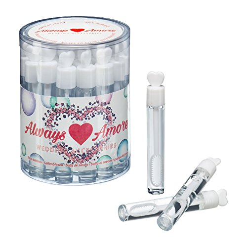 always amore - Wedding Bubbles in 24 Glasfläschchen, hochwertige Seifenblasen für Hochzeit in schöner Geschenkverpackung, Hochzeits Seifenblasen, Hochzeitsgeschenk, Seifenblasen für Party, Geburtstag, Jubiläum 24 Stück