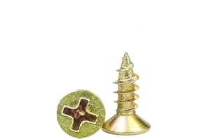 LERNOU Small Wood Screws, Countersunk Self Tapping Screws, Phillips Screw for Wood for Furniture, Woodworking, DIY Models Fixing, M3 x 10mm (200 pcs)