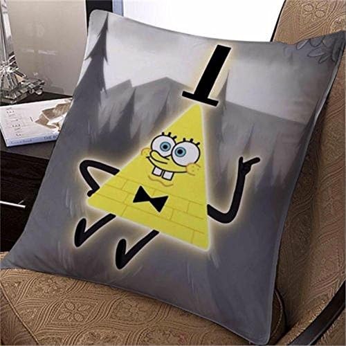 Damuyas bill cipher spongebob mashup gravity falls pillow case (bill cipher spongebob)
