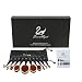 SwanMyst 10 Piece Soft Synthetic Fiber Oval Toothbrush Makeup Brush Set for Applying Foundation, Cream, Liquid, Contour, Powder, Blush, Concealer, Gift Box and Travel Pouch Included