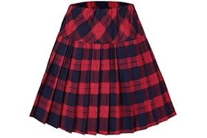 Urban GoCo Femme Mini Jupe Patineuse Ecossais Évasé Tartan Plissé Plaid Court Jupe