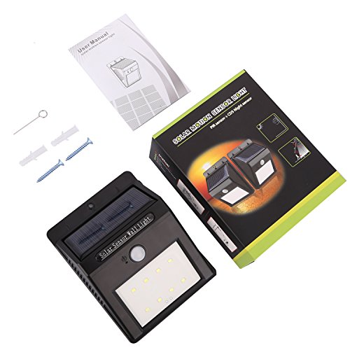 Miserwe Solar LED Lampen 2 Stück Solarbewegung Licht 8 LED angetriebenes Bewegung Solarlicht Outdoor Wasserdicht drahtloses angetriebenes Bewegung Solarlicht für Gärten - 7