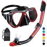 HENGBIRD Kit de Plongée Masque et Tuba, Premium Set de Snorkeling/Plongée Hommes et Femmes Kits de Randonnée Aquatique, Anti-buée et Anti-Fuite