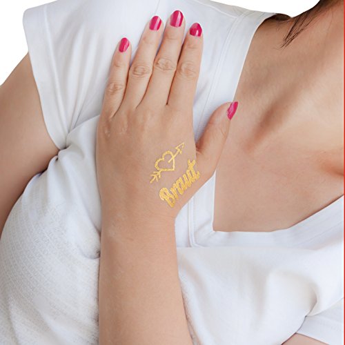 Oblique-Unique® Junggesellinnenabschied temporäres Tattoo Set Braut – Team Braut Hochzeit - 3