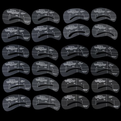 24 Stück 6 Sets Augenbrauen Schablone Augenbraue Pflege Gestaltung Vorlage Make-up   Schönheit Werkzeug - 8