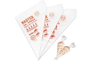 McMola 100 Pcs Disposable Piping Bags, Large Anti-Burst Icing Bags | Food-Grade Anti-Burst Plastic; Non-Slip Grip; 31x21cm Large; 100 Pack; Fits All Tips; Easy to Clean