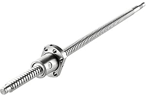 GooEquip Ball Screw CNC Parts SFU1204, 1pcs Ball Screw + Nut, Diameter 12mm Lead 4mm Length 450mm/17.72inch, for CNC Machine DIY, Manufacturing and Industrial Needs