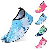  Qimaoo Kinder Badeschuhe Leicht Schwimmschuhe Schnell Trocknend Wasserschuhe Casual Strandschuhe Baby Surfschuhe Aquaschuhe für Mädchen Jungen(Größe26/27)