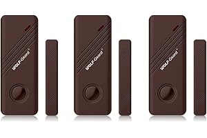 WOLF GUARD Wolf-Guard MC-03B - Allarme con sensore senza fili, magnetico, per finestra, porta, confezione da 3, colore: Marrone