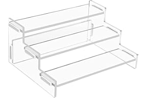 NUDFSY Perfume Organiser, 3 Tier Clear Perfume Stand, Lightweight and Portable Acrylic Display Stand, Perfume Stand Organiser, Tiered Display Stand for Cupcake Food Desserts Perfume Makeup Product