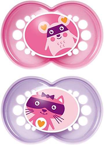 MAM Original Soothers with Sterilisable Travel Case (12 Months Plus, Pink)