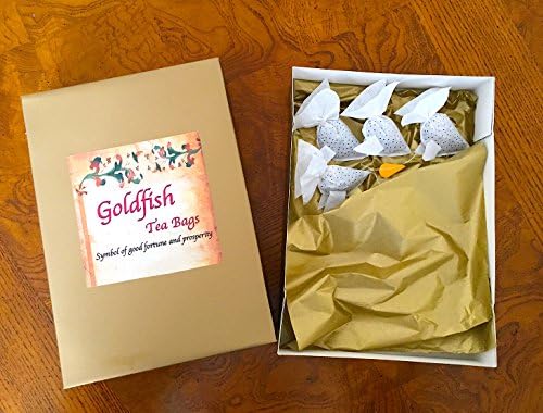 Tea Gift Set, 9 Goldfish Tea Bags, Earl Grey & Rose Petals, Good Luck Gift, Fish Shaped Tea Bags, Gift Ideas, Tea Party, Unique Gifts for Friend, Novelty Gifts for Friend, Birthday Gifts for Friend