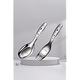 Komple 316 &Ccedil;elik Tavşan Baskılı Bebek &Ccedil;ocuk Kaşık ve &Ccedil;atal Set cin616