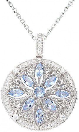 Lola Locket Silver blue Aerin locket 18