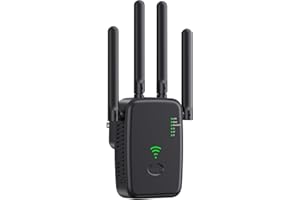 MODERN INNOVATIONS Ripetitore WiFi, Amplificatore Estensore WiFi con 2 Porte Ethernet, 4 Antenne, Modalità Ripetitore/Router/Ap, Estensore per Casa/Ufficio, Facile Installazione Azione