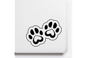 N.I.EDIT.H Edit.H - Autoadhesivo decorativo/Sticker huellas perro almohadilla corazón/Vinilo negro/Pegatina animales / 13.5 x 10.6 cm/Infantil, Creativo, Recreativo, Servicios, Educativo (Negro)